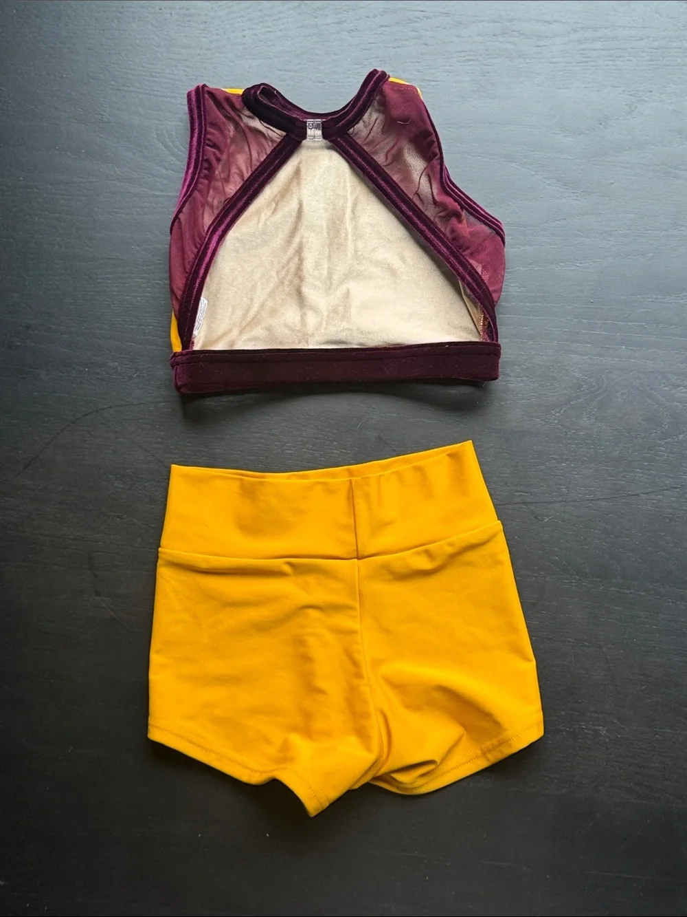 Girls' Dance Two-Piece Set in Gold and Burgundy - Kids Costume